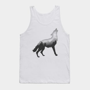 Dramabite Wolf Double Exposure Surreal Wildlife Animal Wolves Gifts Tank Top